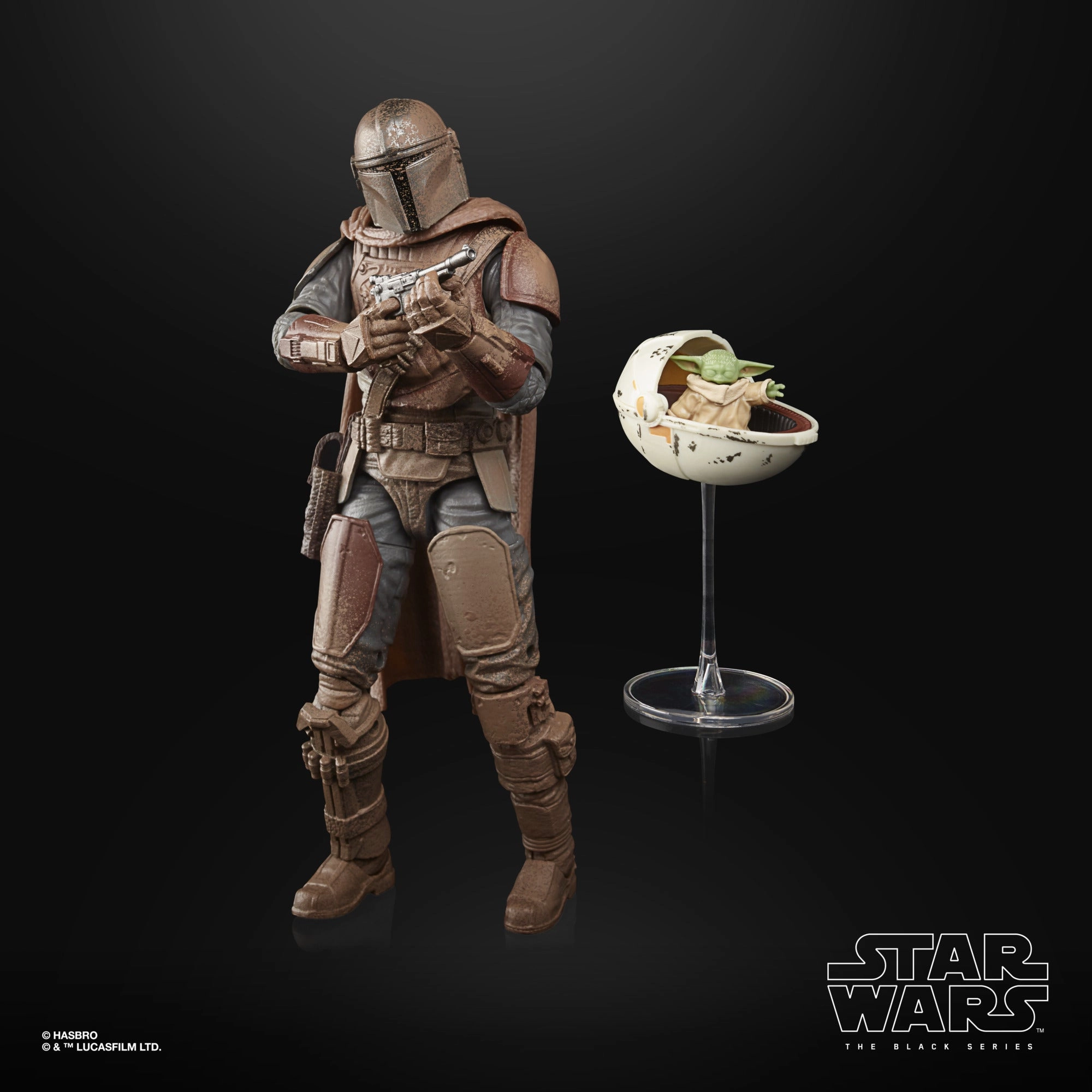 Hasbro Star Wars Black Series The Mandalorian #14 The Mandalorian and Grogu (Arvala-7) 6 Inch Action Figure Battle Replica