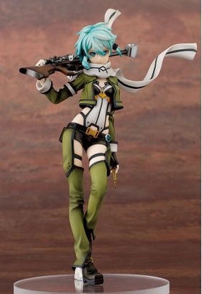 Collectible Model Educational Display Aquamarine 1/7 Sword Art Online II Sinon (Shino Asada) Statue Figure