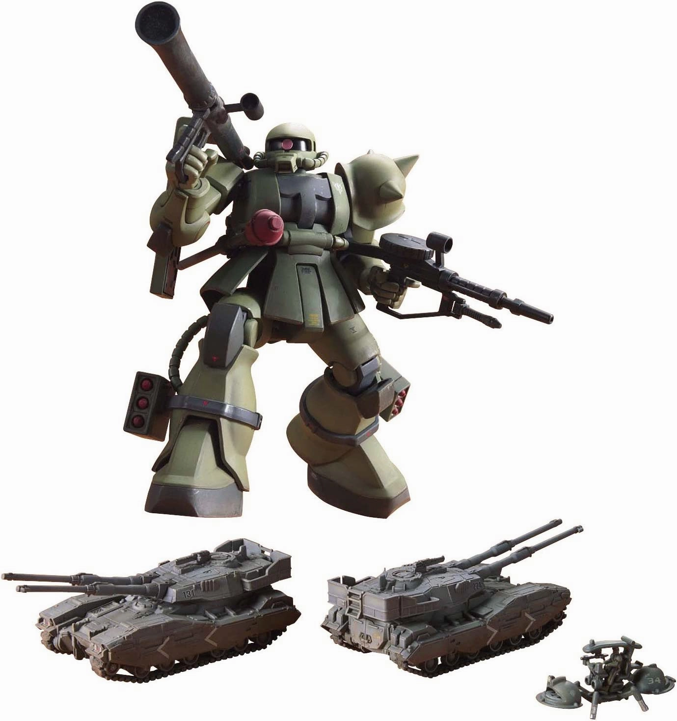 Roman Figure Biodegradable material Gundam 1/144 HG UC Hard Graph MS-06 Zaku The Ground War Set Model Kit