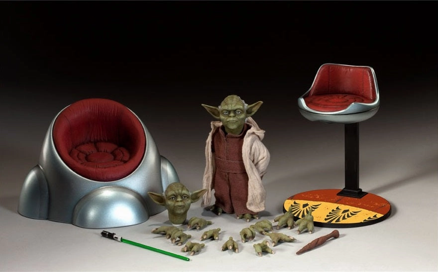 Miniature Art Sideshow Collectible 1/6 Star Wars Yoda Jedi Master Sixth Scale Figure