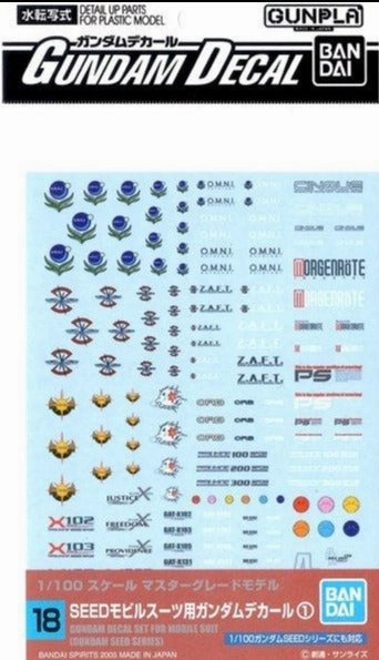 Dog Sculpture Bandai Gundam Decal #18 For 1/100 Gundam Seed Series MS Water Slide/Transfer Decals