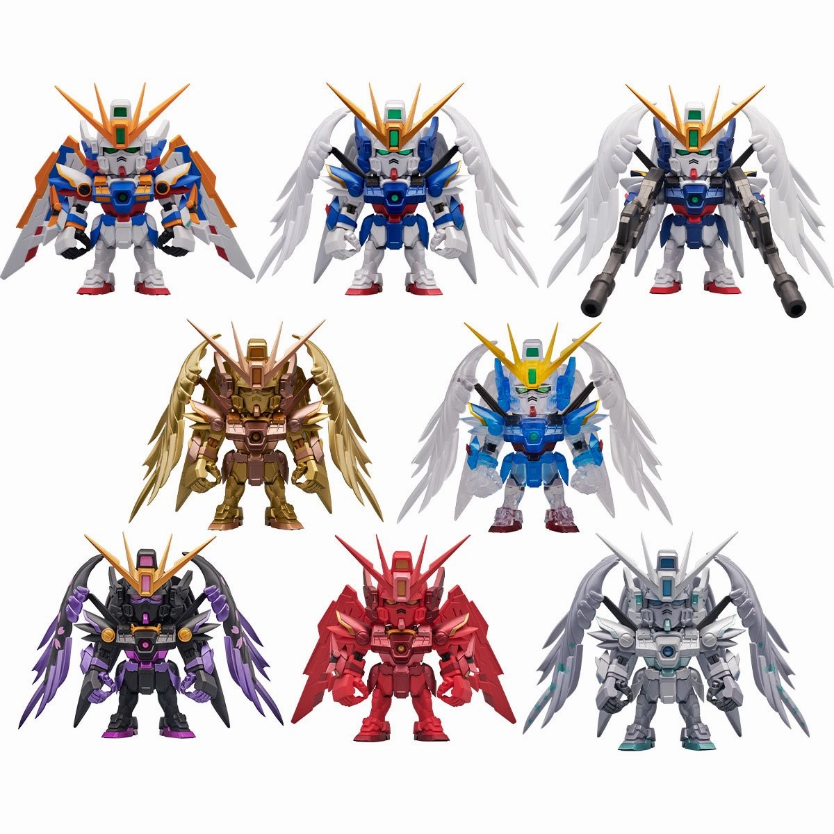 Bandai Gundam Wing EW QMSV Mini Wing Gundam Zero EW Sealed Box Set of 8 Limited Replica