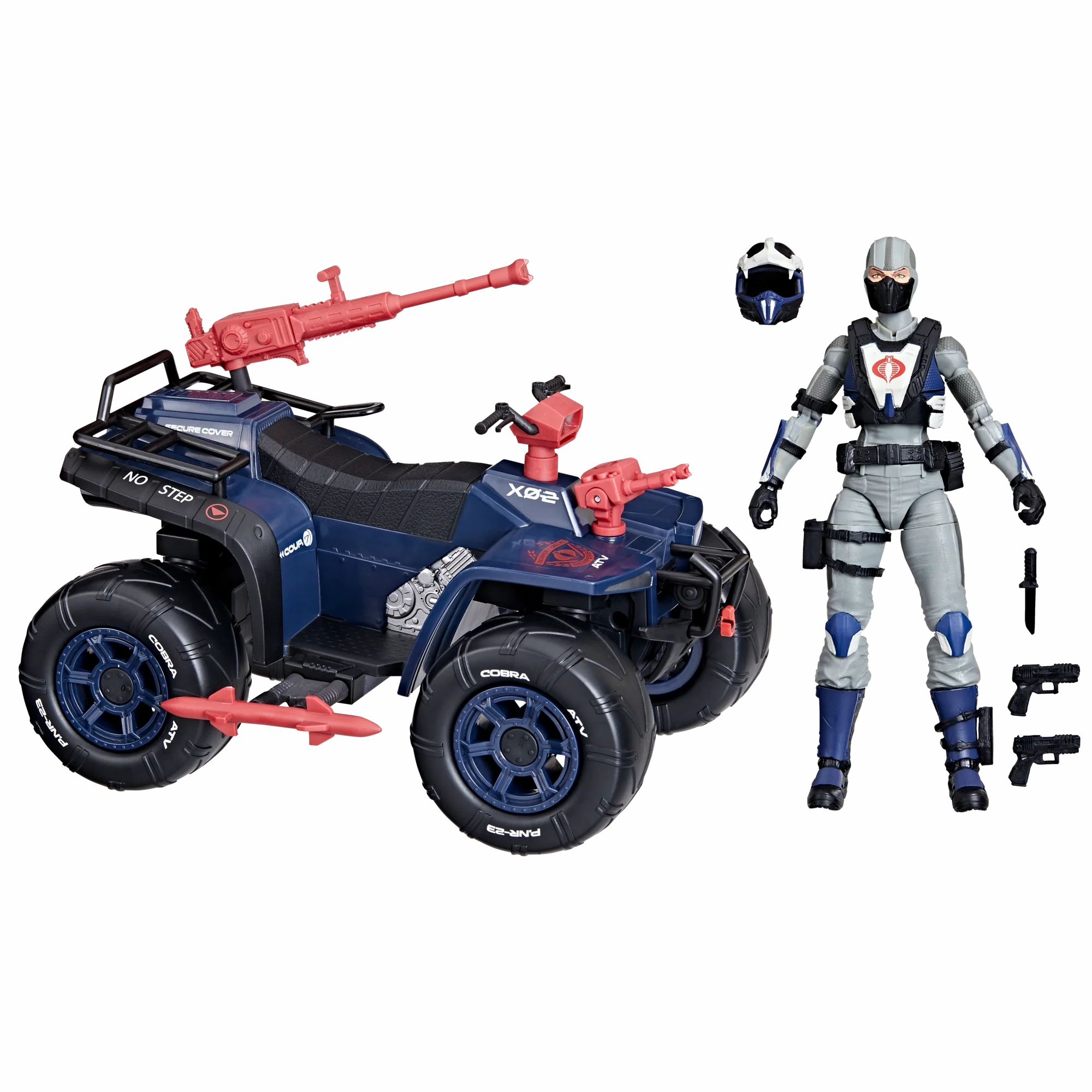 Hasbro G.I. Joe Classified Series #119 Cobra Ferret Scout and Cobra Ferret ATV Vehicle and Action Figure Car Model Wedding Topper