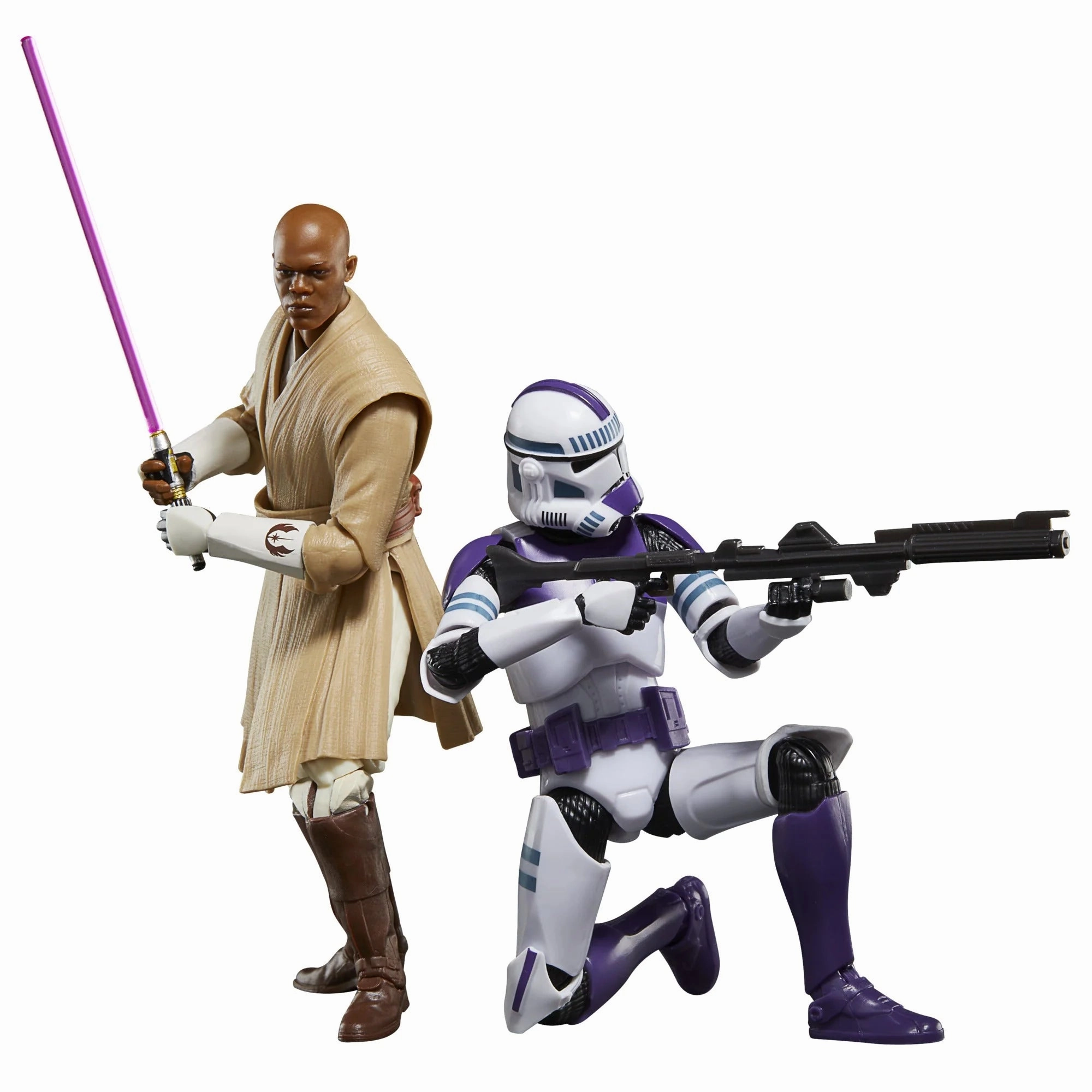 Master Collector Hasbro Star Wars Black Series Clones of the Republic #01 Mace Windu and 187th Legion Clone Trooper 2 Pack 6 Inch Action Figure