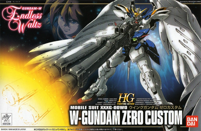Gundam 1/144 HG EW-01 XXXG-00W0 Wing Zero Custom Wing Endless Waltz Model Kit Gift Bundle Bookcase Display