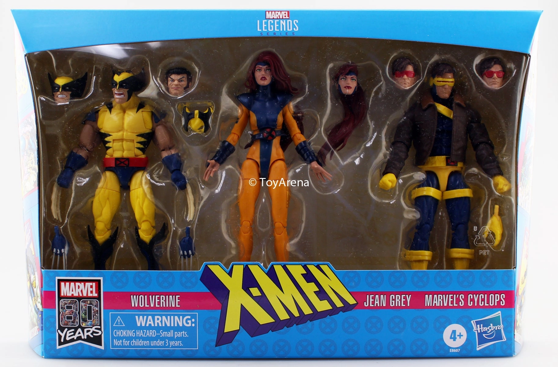 Marvel Legends 80th Anniversary X-Men Three-Pack Wolverine, Jean Grey, Cyclops Action Figure Comic Adaptation
