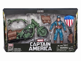 Marvel Legends Ultimate Captain America with Motorcycle Action Figure Movie Character Fabric Figure