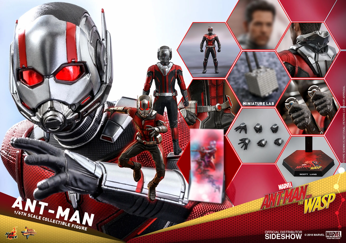 Hot Toys 1/6 Ant-Man and the Wasp Movie Ant Man Sixth Scale MMS497 Multiple Accessories Cult Classic