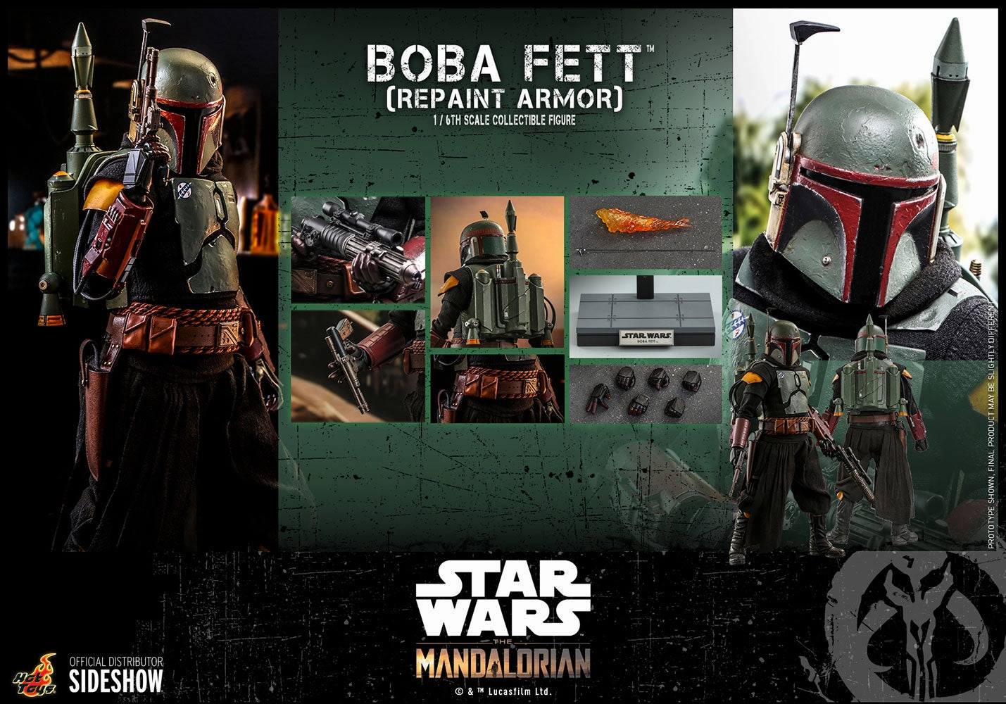 Anime Merch Super Deformed Hot Toys 1/6 Star Wars The Mandalorian 2 Boba Fett (Repaint Armor) Sixth Scale Figure TMS055