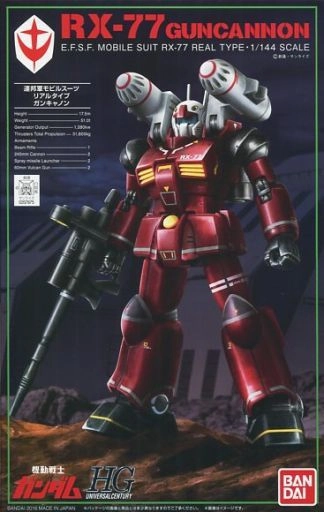 Acrylic Stand app connected Gundam 1/144 HGUC RX-77 Guncannon Real Type Model Kit Exclusive