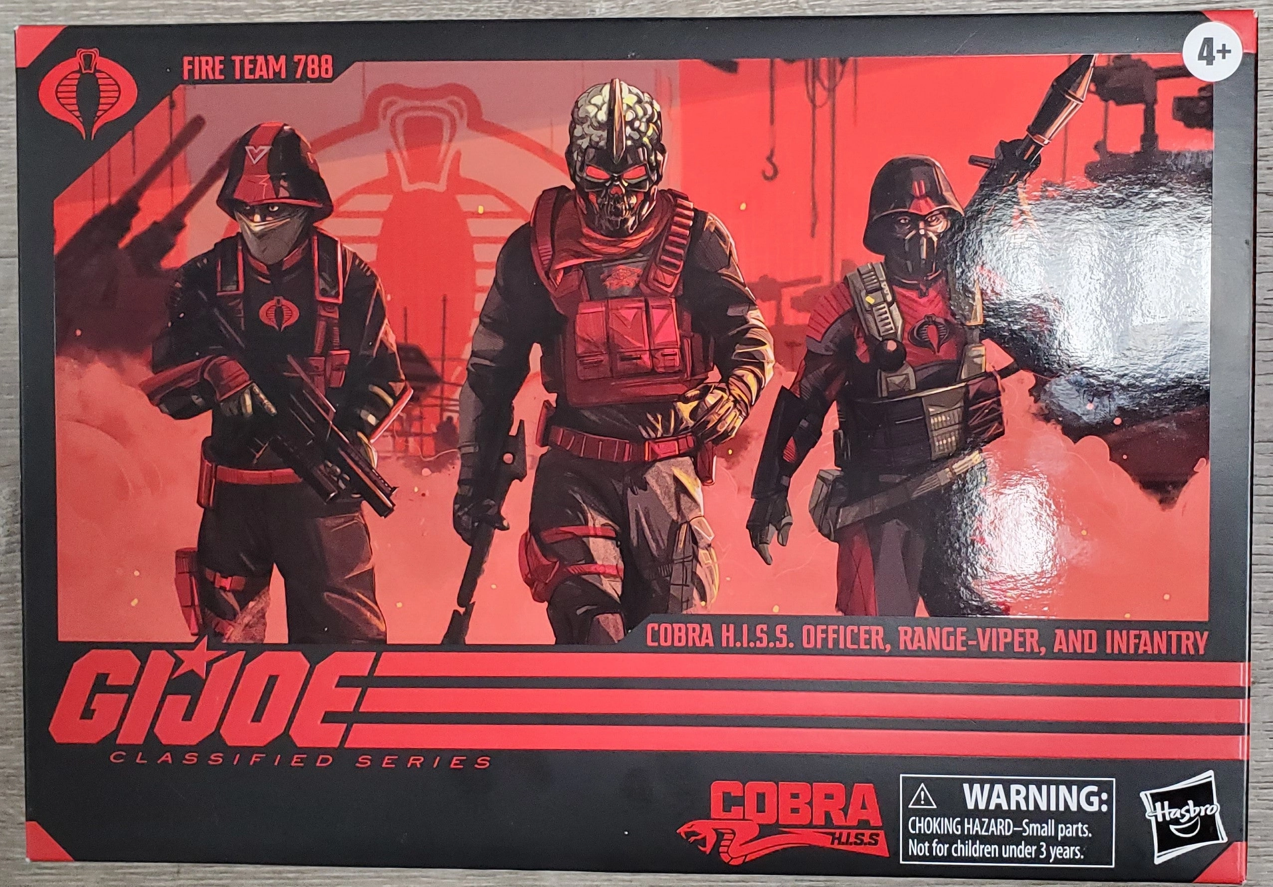 International Brand Safe For Children Hasbro G.I. Joe Classified Series #110 Cobra H.I.S.S. Officer, Range-Viper and Infantry (Fire Team 788) Exclusive Action Figure