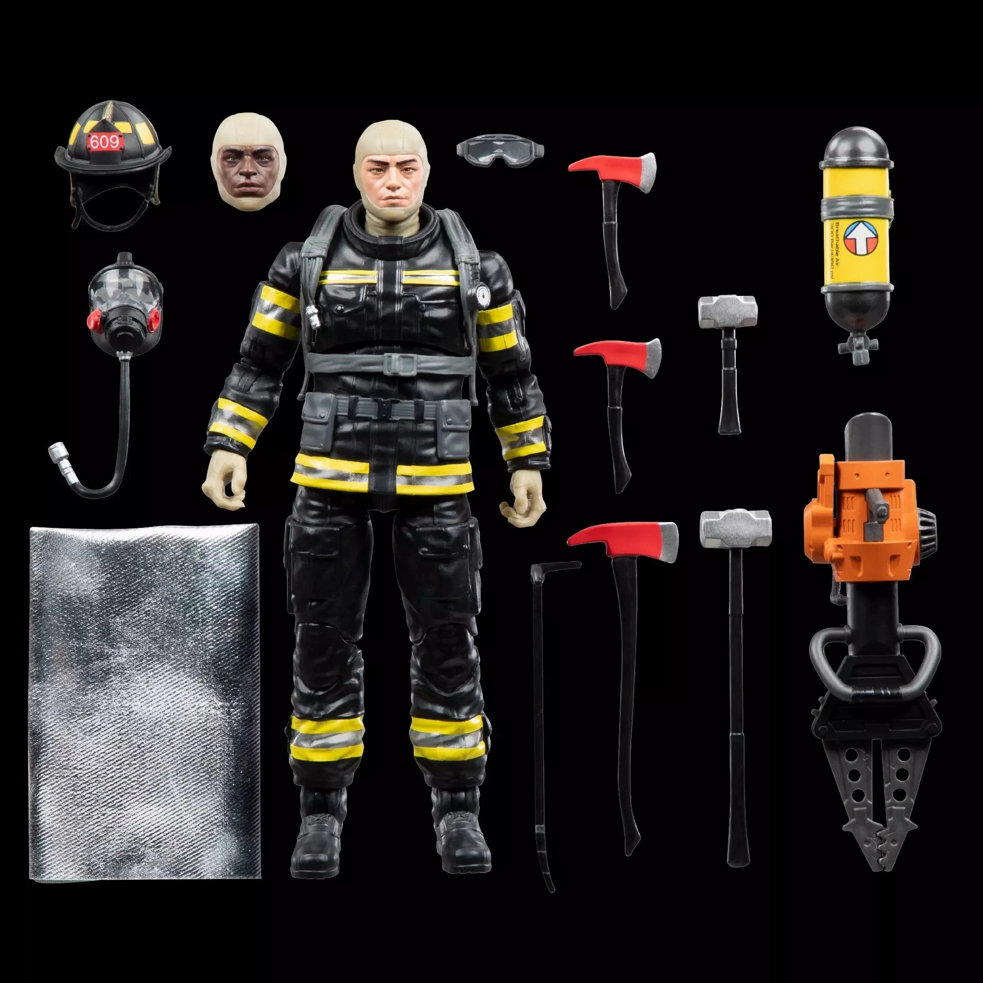 Art Replica Hasbro G.I. Joe Classified Series Legacy Collection Search and Rescue Firefighter Action Figure
