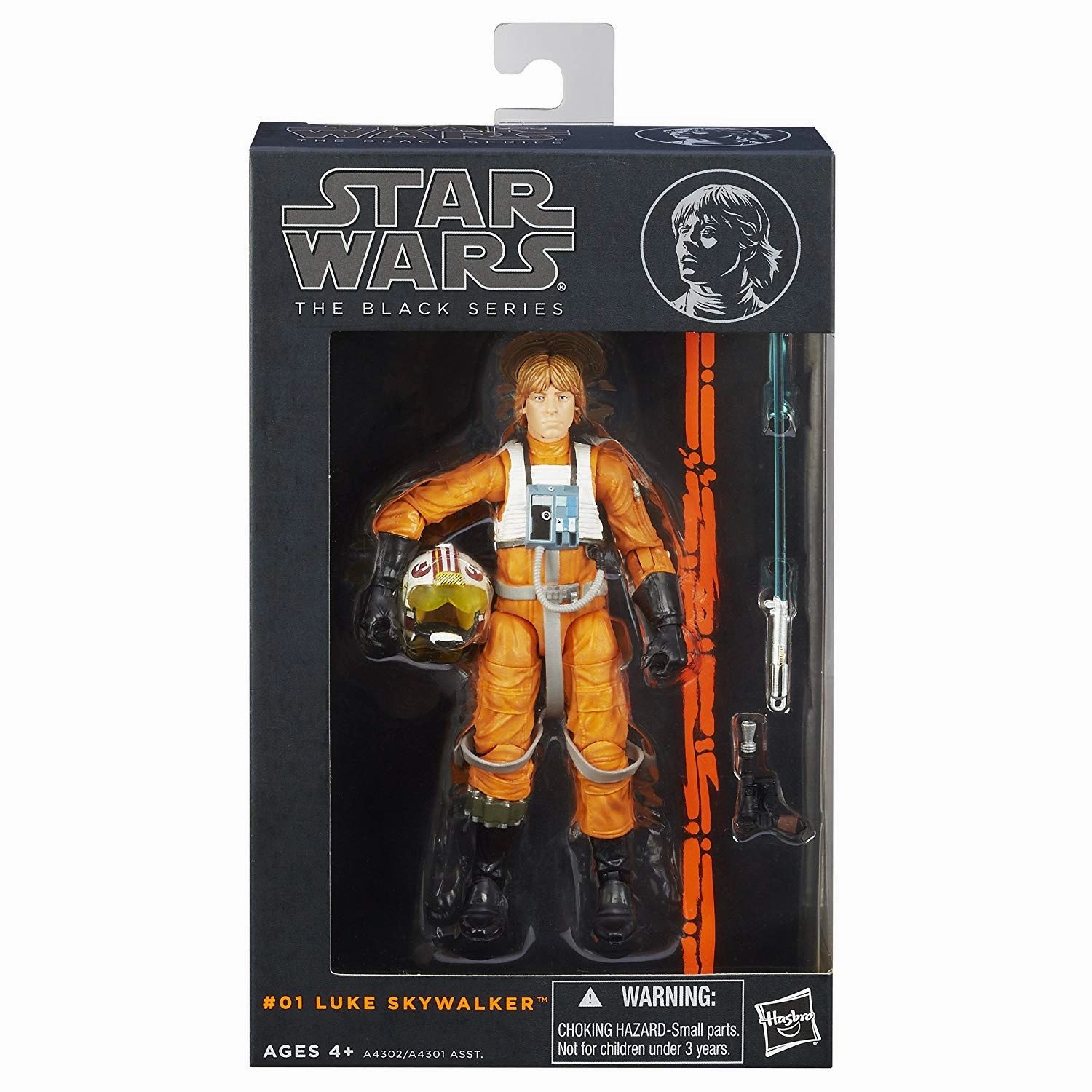 Decorative Accent Hasbro Star Wars Black Series Orange Wave #01 Luke Skywalker 6 Inch Action Figure