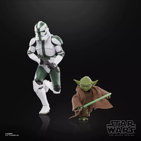 Desk Decor Hasbro Star Wars Black Series The Clone Wars Yoda & Clone Commander Gree Exclusive 6 Inch Action Figure