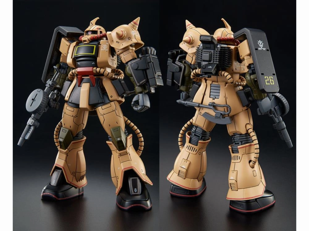 Gundam 1/144 HG The Origin MS-06D Zaku Desert Type Model Kit Exclusive app connected PVC Statue