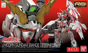Evergreen Product Collectors Statue Gundam 1/144 RG Gundam Unicorn RX-0 Unicorn Gundam Bandee Dessinee Ver. Model Kit Exclusive