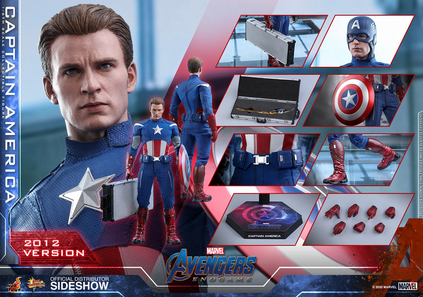 Hot Toys 1/6 Avengers: Endgame Captain America 2012 Ver. Sixth Scale Figure MMS563 Kawaii Design