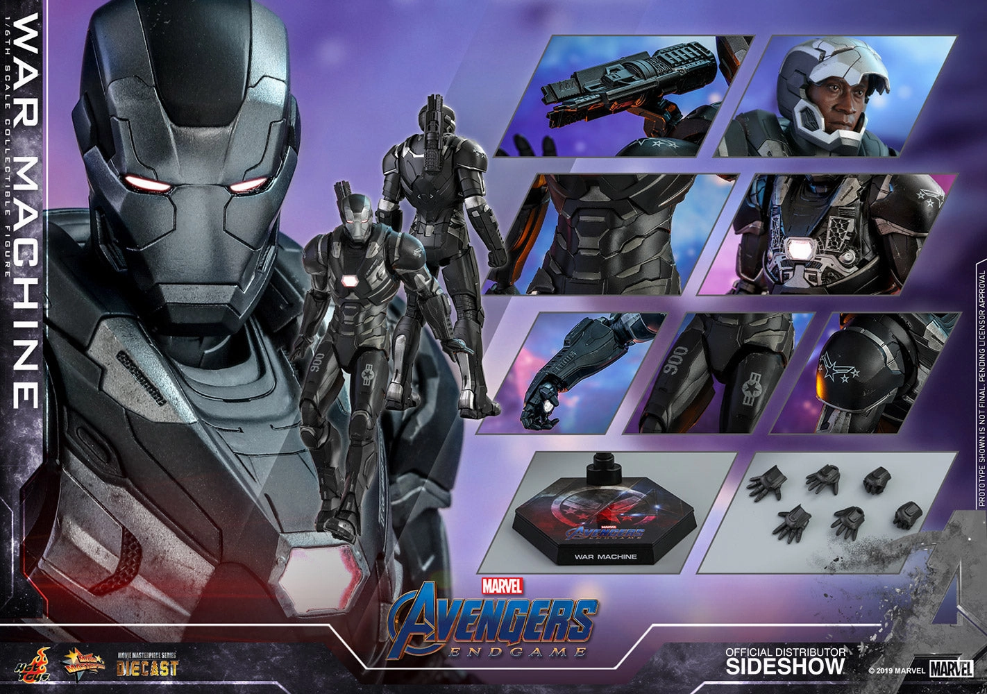 Shelving Ornament Dragon Statue Hot Toys 1/6 Avengers: Endgame War Machine Diecast Sixth Scale Figure MMS530-D31