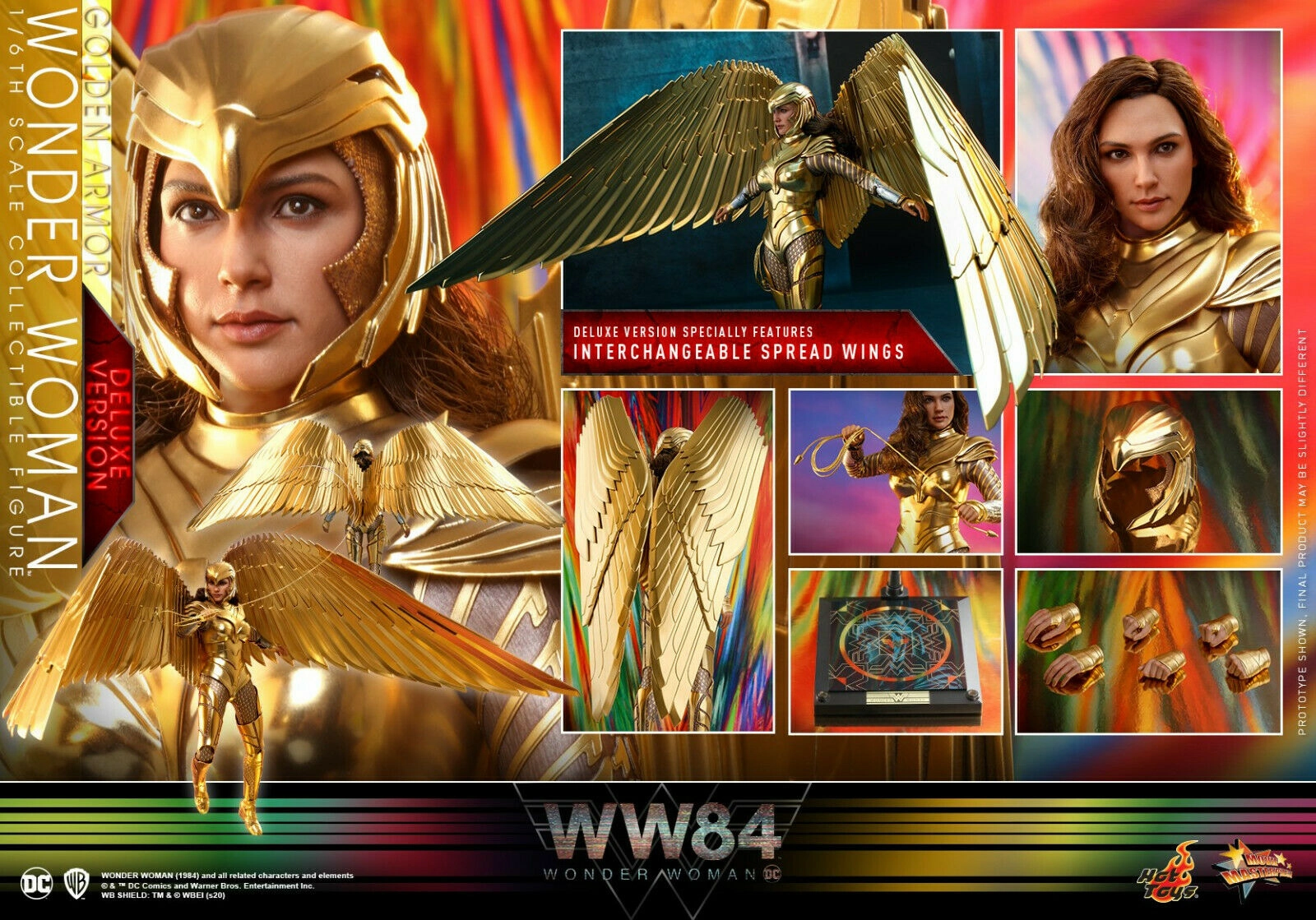 Hot Toys 1/6 DC Comics Golden Armor Wonder Woman DELUXE Version Sixth Scale Figure MMS578 Fantasy Figure Protective Case