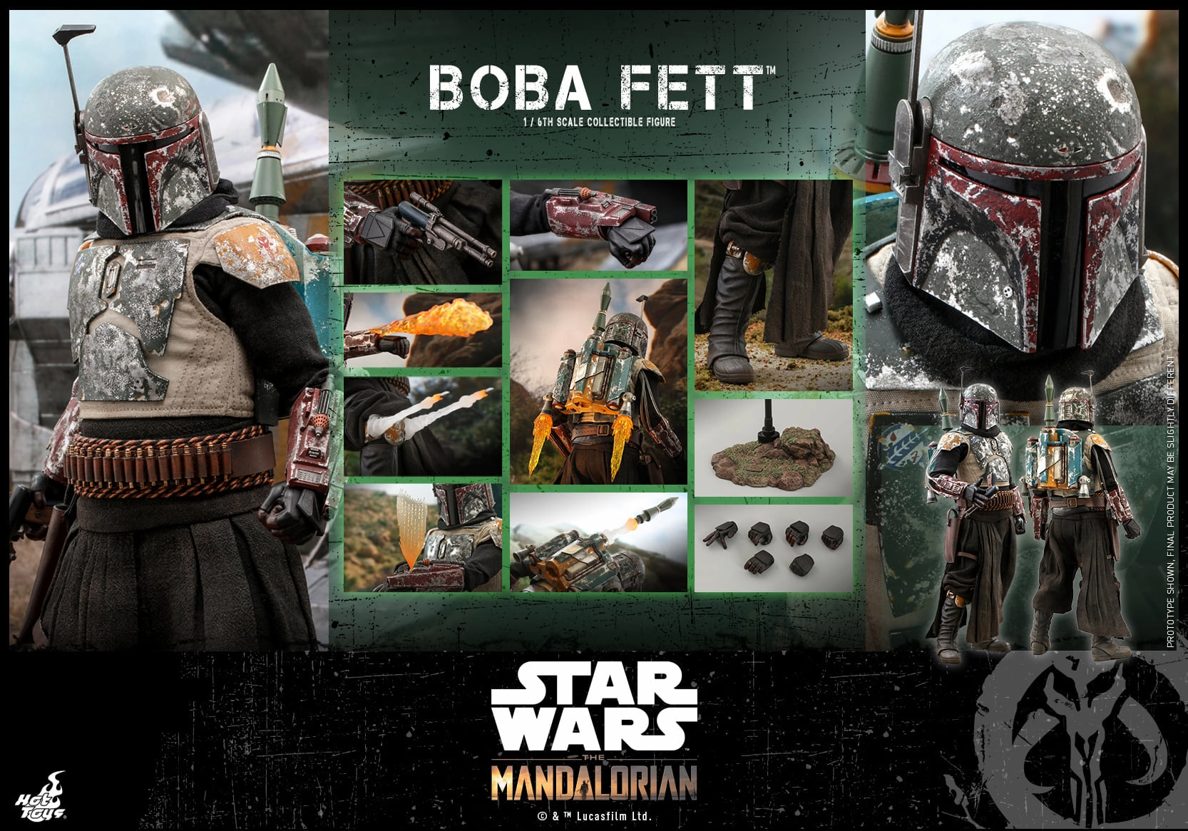 Hot Toys 1/6 Star Wars: The Mandalorian 2 Boba Fett Sixth Scale Figure TMS033 Gift Idea for all ages