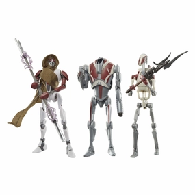 Chibi Replica Hasbro Star Wars Black Series Jedi Survivors Magna Guard, Super Battle Droid, Battle Droid 3 pack 6 Inch Action Figure