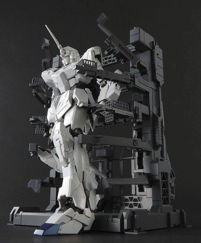 Sound Effect Stone Statue Gundam 1/100 MG Unicorn Gundam HD Color   MS Cage Model Kit