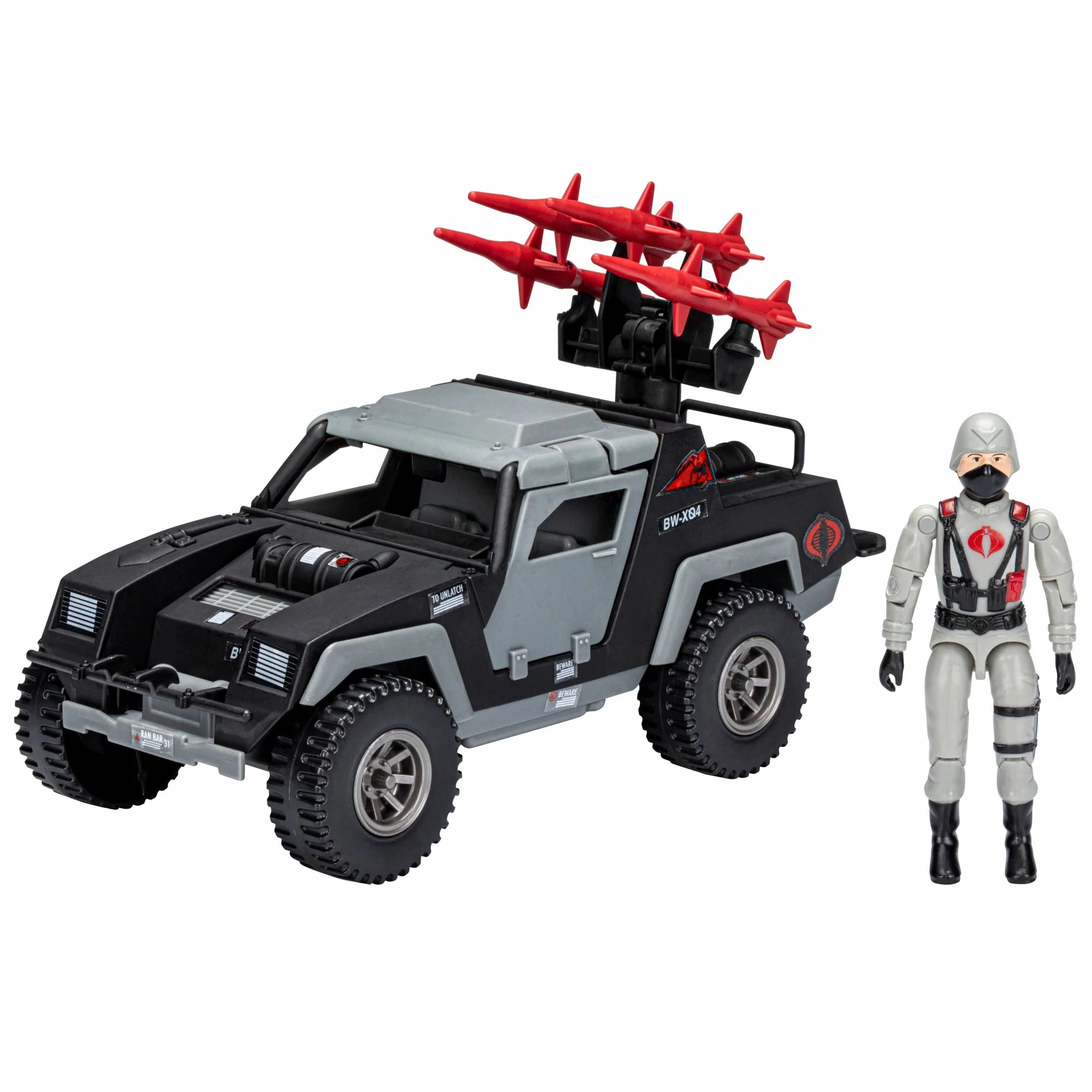 Display Figure Hasbro Retro G.I. Joe Cobra Stinger with Cobra Officer Vehicle
