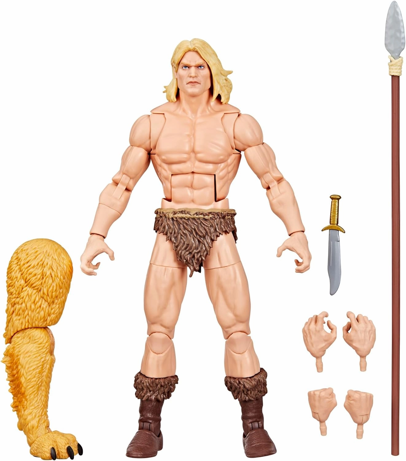 Marvel Legends Ka-Zar (Marvel's Zabu BAF) Action Figure Modernist Sculpture Articulated Replica