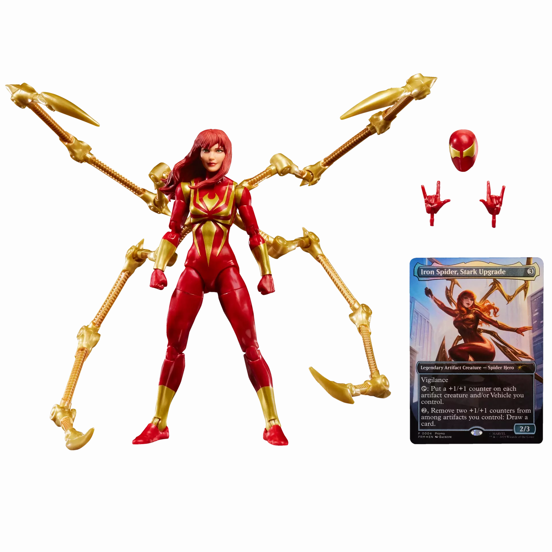 Marvel Legends Magic The Gathering Mary Jane Watson (Iron Spider) Action Figure W/ MTG Card Studio Ghibli