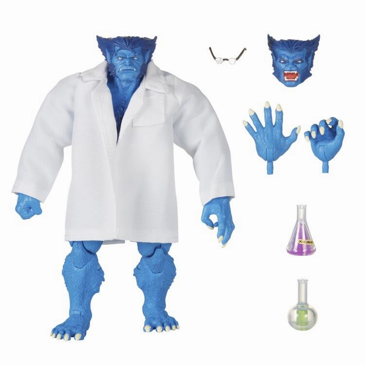 Marvel Legends Retro Series The Uncanny X-Men Beast (Blue Lab Coat) Action Figure Amphibian Statue