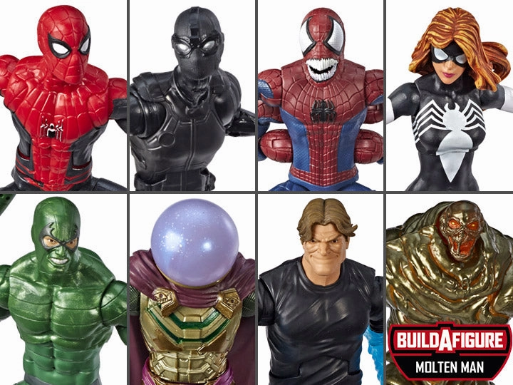 Book Character Limited Edition Marvel Legends Spiderman Wave 10 set of 7 BAF Molten Man Action Figures