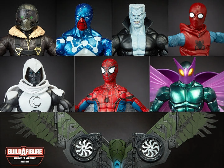 Brand Collaboration Dragon Statue Marvel Legends Spiderman Wave 6 set of 7 BAF Vulture Action Figures