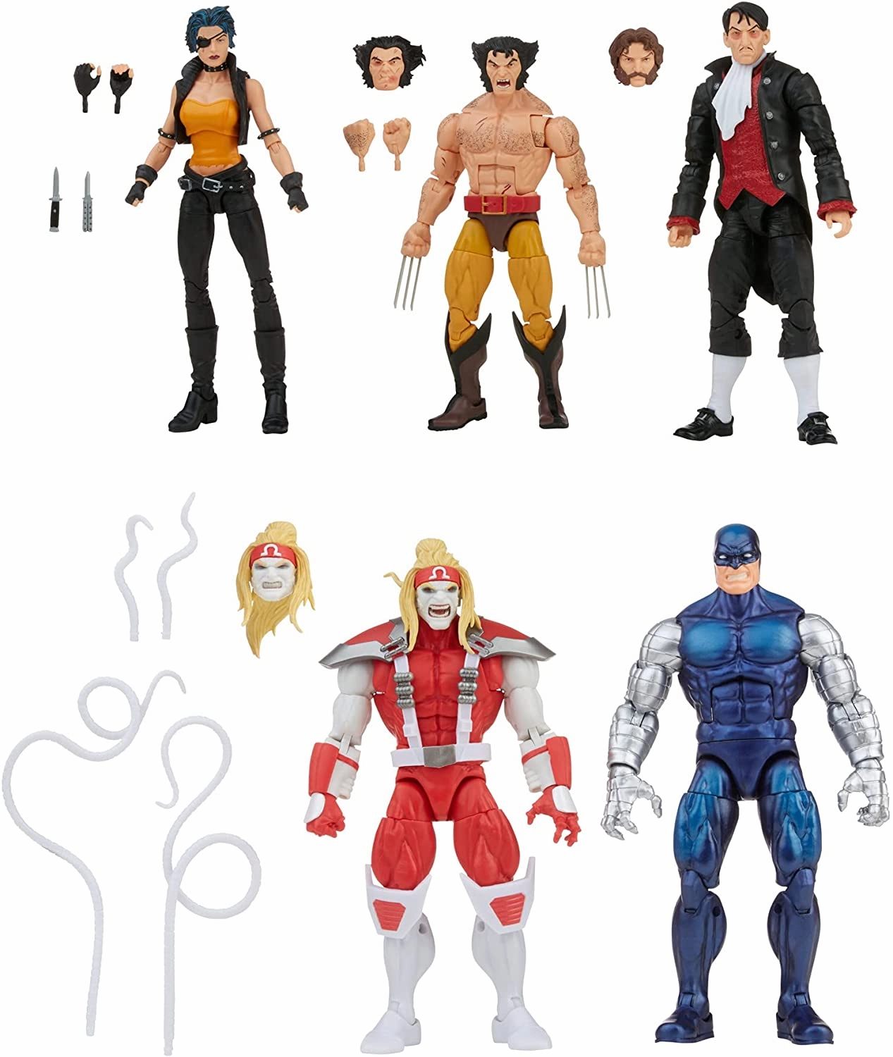 Amphibian Statue Marvel Legends Wolverine 5 Pack with Omega Red, Cyber, Callisto, Jason Wyngarde Action Figures