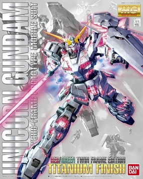 Vintage Hero Collector's Club Gundam 1/100 MG Unicorn Gundam Red/Green Twin Frame Edition Ver Ka Titanium Finish Model Kit