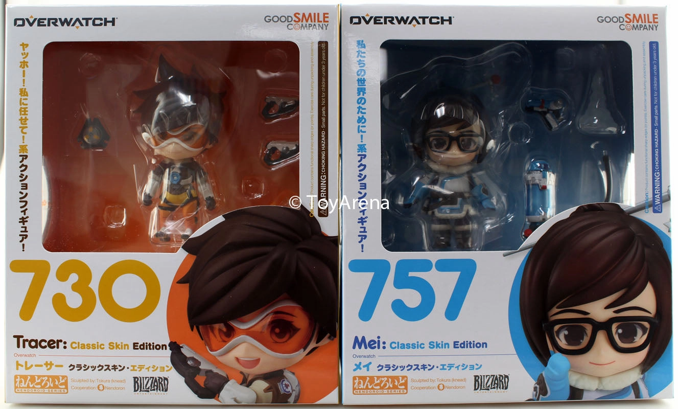 Gift For Him Movie Merchandise Nendoroid Overwatch Combo #757 Mei & #730 Tracer Classic Skin Edition
