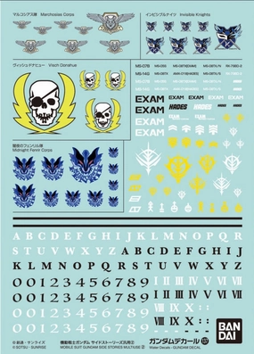 Bandai Gundam Decal #137 For Mobile Suit Gundam Side Stories Multiuse #2 Water Slide/Transfer Decals PVC Statue Anatomy Figure