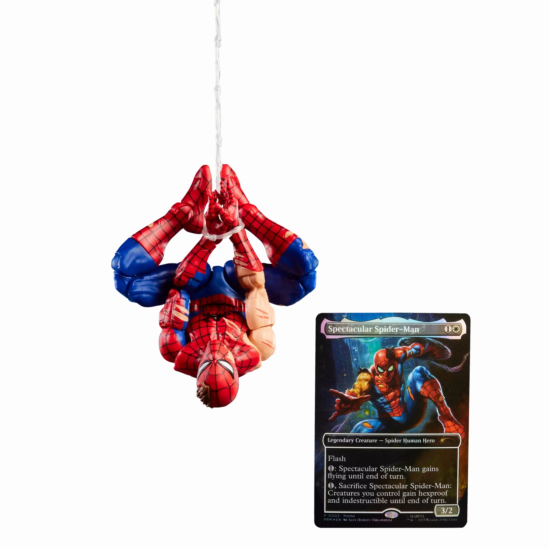Flying Pose Marvel Legends Magic The Gathering Battle-Damaged Spider-Man Action Figure W/ MTG Card