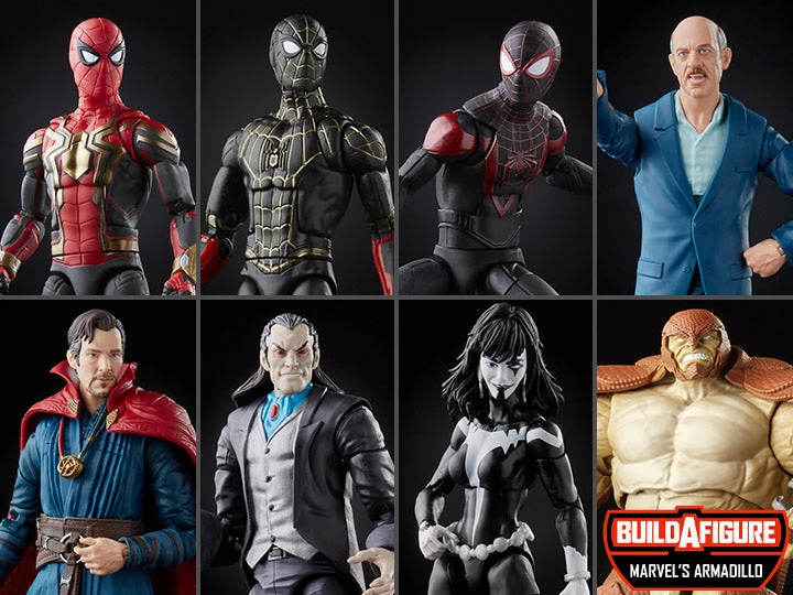 Marvel Legends Spider-Man No Way Home Wave 1 Set of 7 (Marvel's Armadillo BAF) Action Figure Sculpture Reproduction Sitting Figure