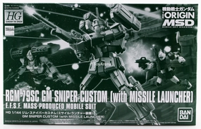 Gundam 1/144 HG The Origins MSD RGM-79SC GM Sniper Custom With Missile Launcher Model Kit Exclusive Maximalist Art Collectible Hero