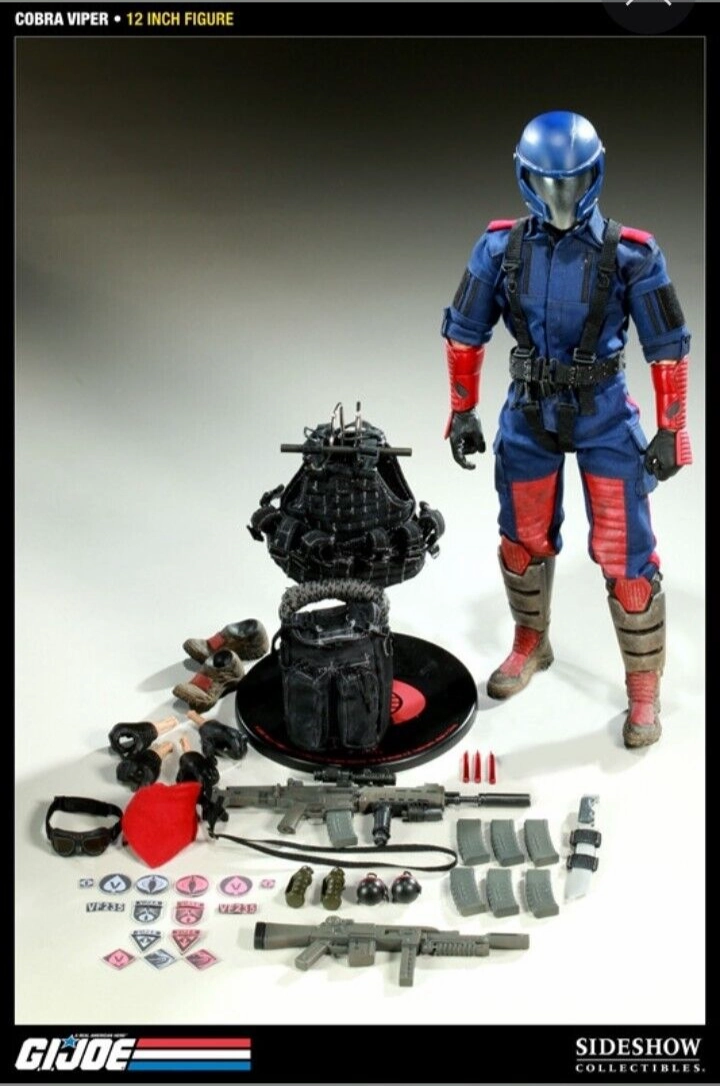 Sideshow Collectible 1/6 G.I. Joe Cobra Infantry Viper Sixth Scale Figure Chibi Replica Vintage Figure