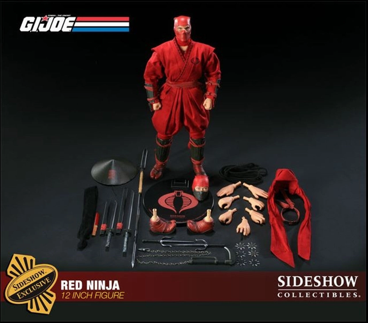 Sideshow Collectible 1/6 G.I. Joe The Enemy Red Ninja Sixth Scale Figure Retail Package Lifetime Hobby