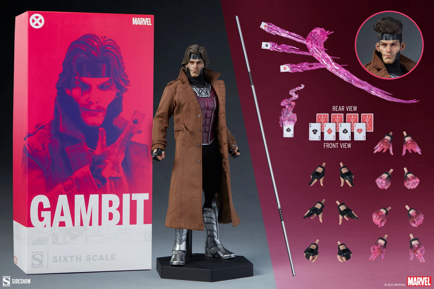 Fantasy Replica Sideshow Collectibles 1/6 Marvel Comics Gambit Deluxe Sixth Scale Figure