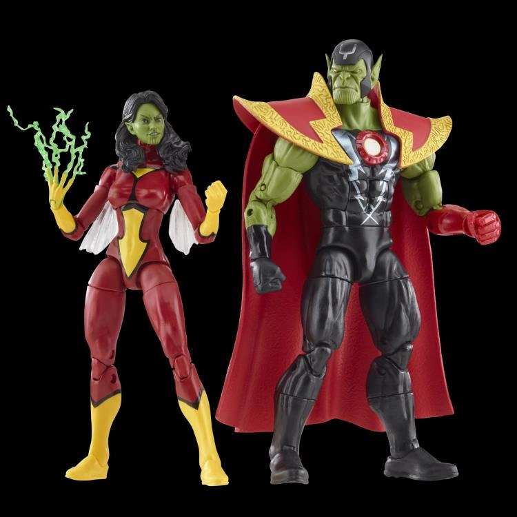 Art Series Marvel Legends 60th Anniversary Avengers Beyond Earth's Mightiest Skrull Queen and Super-Skrull Two Pack Action Figure