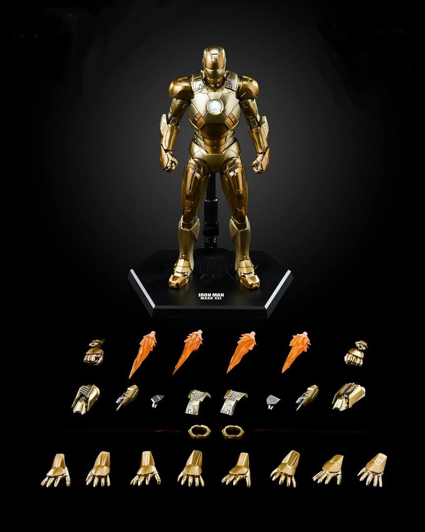 ThreeZero 1/12 Avengers: Infinity Saga Iron Man Mark XXI Midas DLX Scale Figure Character Toy