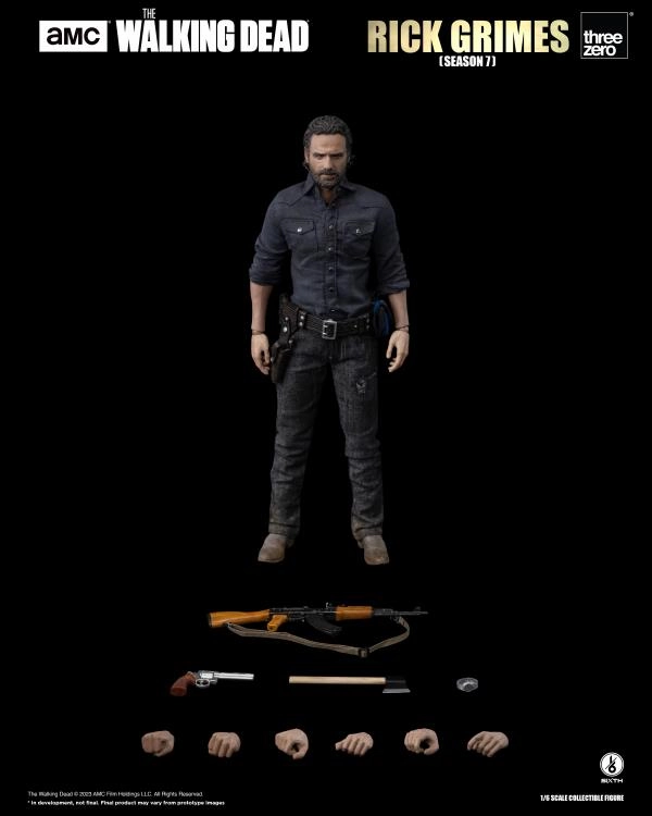 ThreeZero 1/6 The Walking Dead Rick Grimes (Season 7) Action Figure Rubber Toy