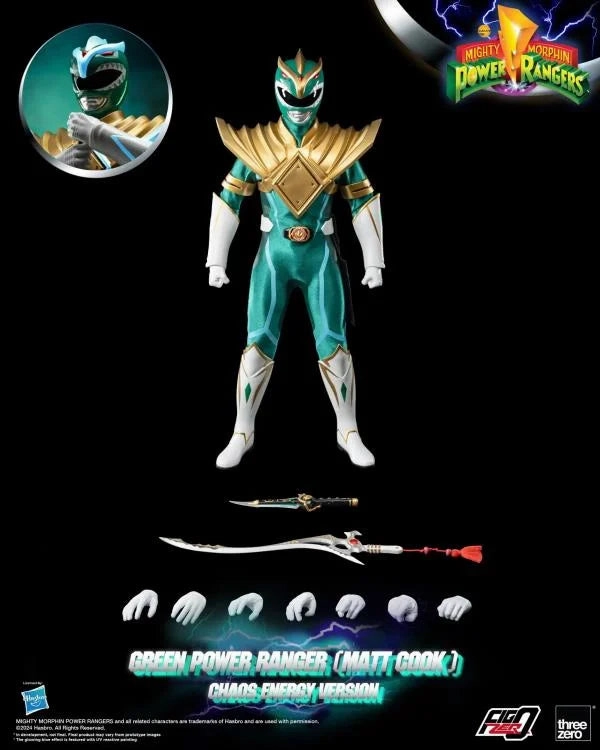 Mainstream Appeal Famous Painting ThreeZero FigZero 1/6 Mighty Morphin Power Rangers Green Ranger (Matt Cook Chaos Energy Ver.) PX Previews Limited Sixth Scale Figure