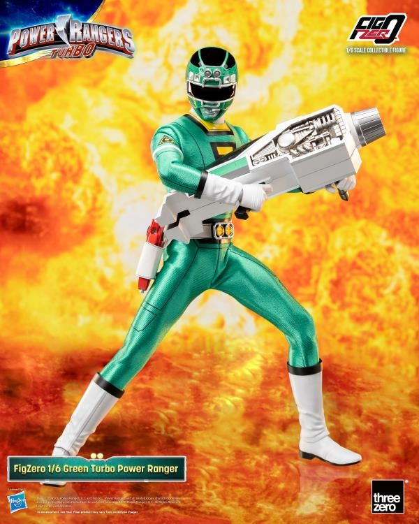 Abstract art ThreeZero FigZero 1/6 Power Rangers Turbo Green Turbo Ranger Scale Action Figure