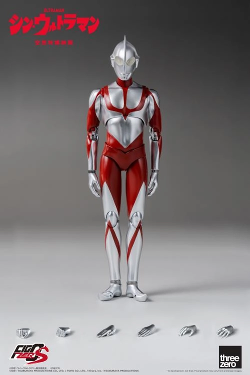 Glass Art Minimalist Design ThreeZero FigZero S 6 Inch Shin Ultraman Action Figure