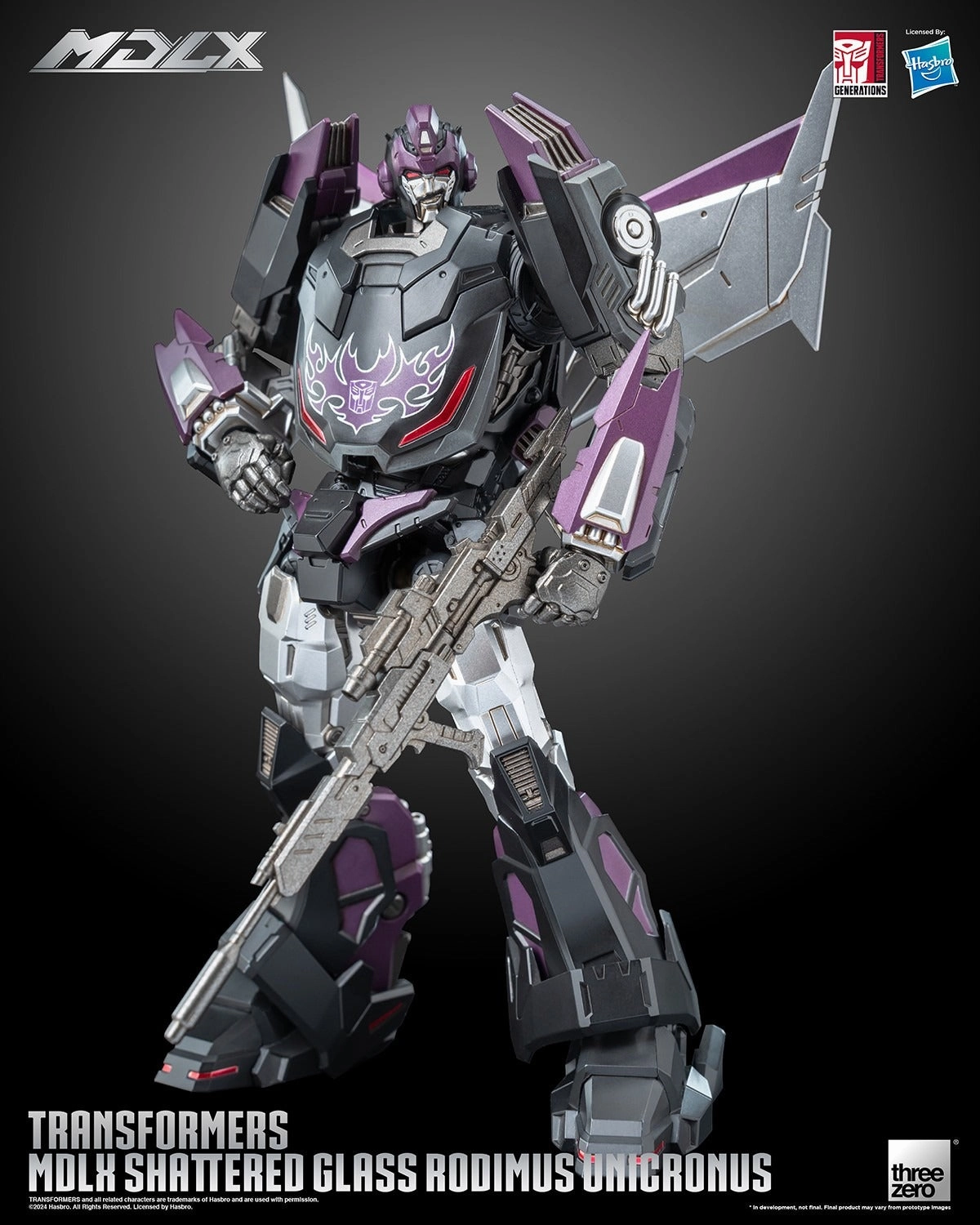 Heroic Statue Desktop Replica ThreeZero Transformers Shattered Glass Rodimus Unicronus MDLX Action Figure