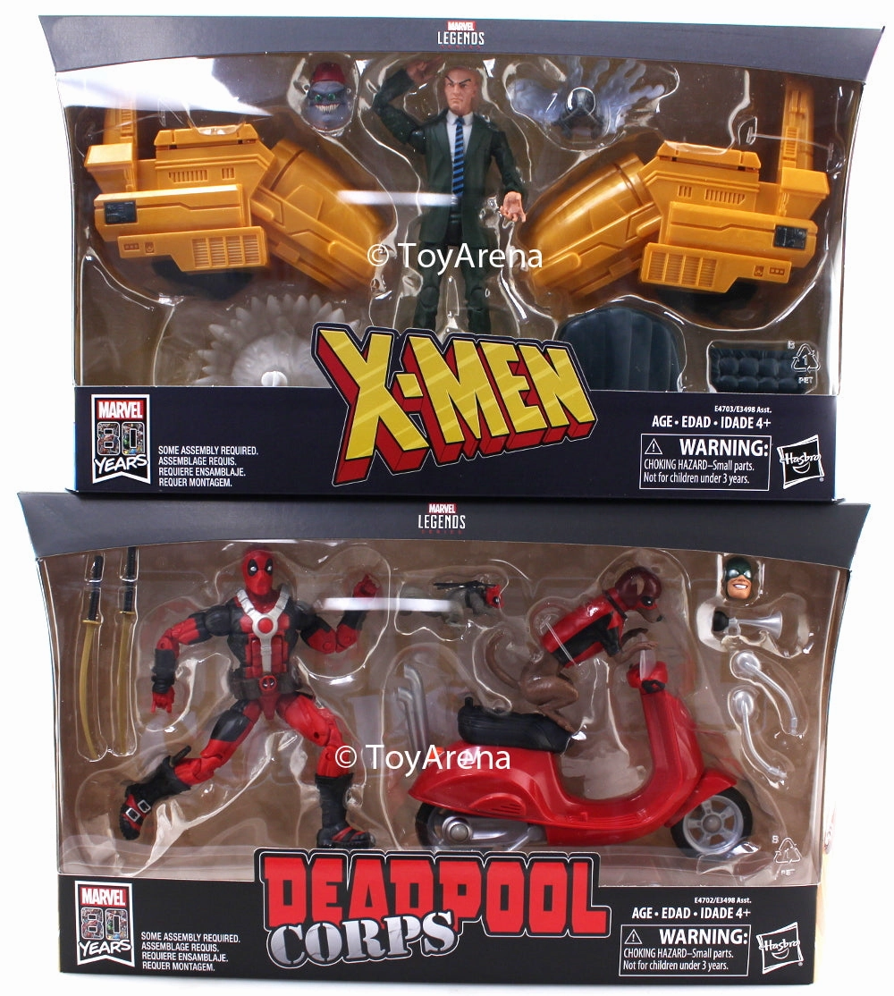 Ultimate Marvel Legends X-Men Deadpool Corps Legends Series 6-inch Action Figure - Deadpool with Bike Scooter and Professor X Safe For Children